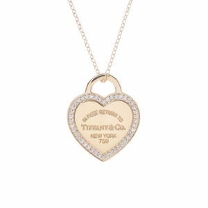 TIFFANY Return to Tiffany Heart Necklace Yellow Gold Diamond